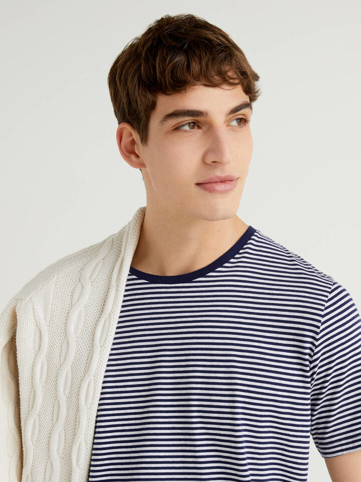 Striped t-shirt in pure cotton Men image number 3